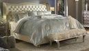 AICO Hollywood Swank Cal King Upholstered Platform Bed in Pearl - Visions in Furniture (La Mirada, CA)