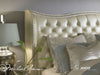 AICO Hollywood Swank Cal King Upholstered Platform Bed in Pearl - Visions in Furniture (La Mirada, CA)