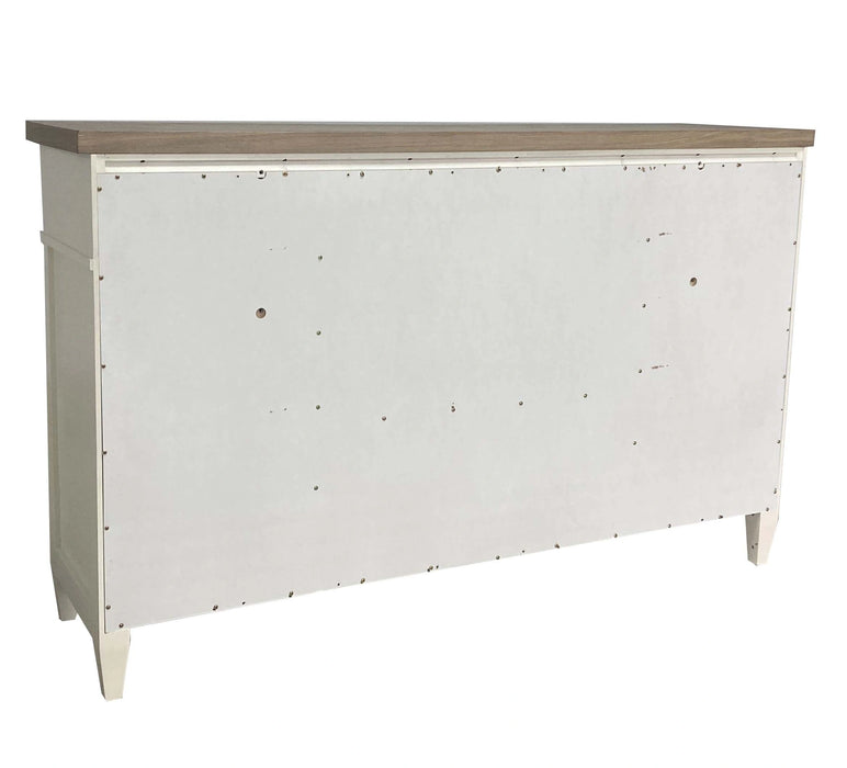 Parker House Americana Modern Bedroom Queen Platform Bed 2 Nightstands and Dresser with Mirror