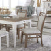 Parker House Americana Modern Dining Extendable Trestle Table with 8 Upholstered Chairs