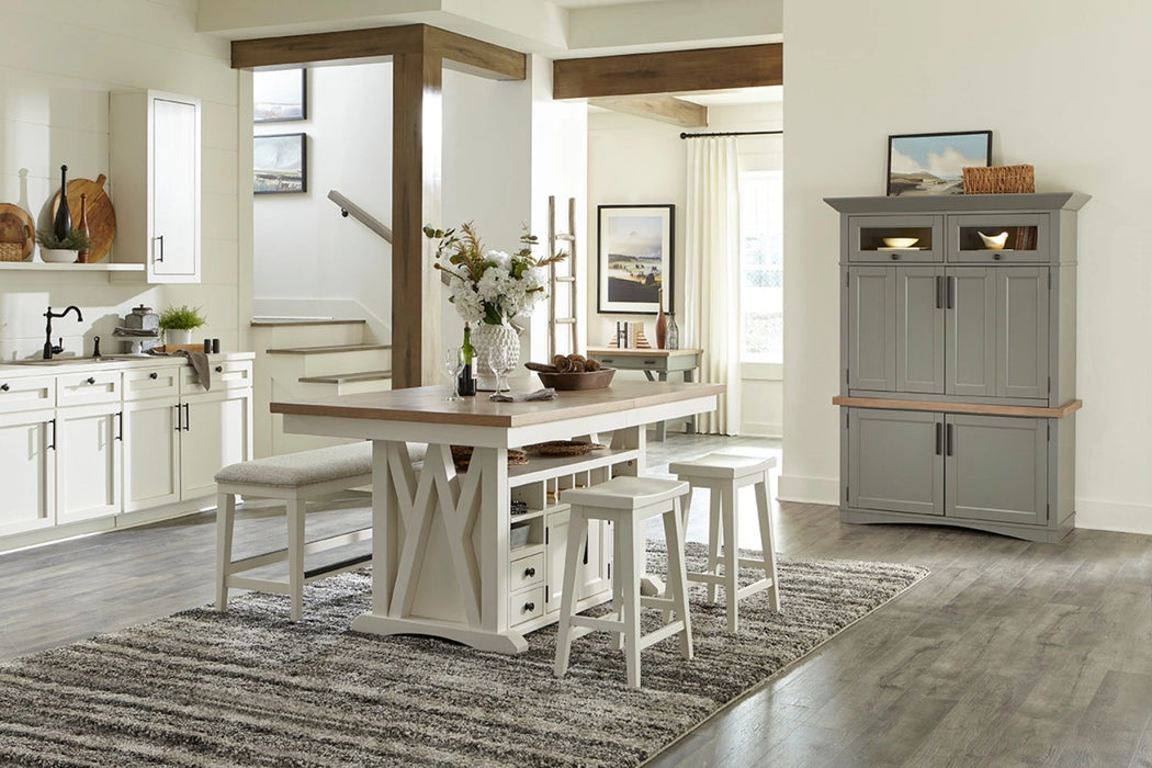 Parker House Americana Modern Dining 72 inch Island Counter Height Extendable Dining Table