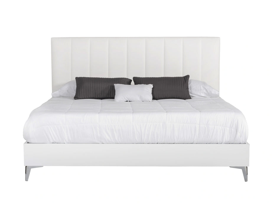 Angela - Italian Modern White Eco Leather Bed