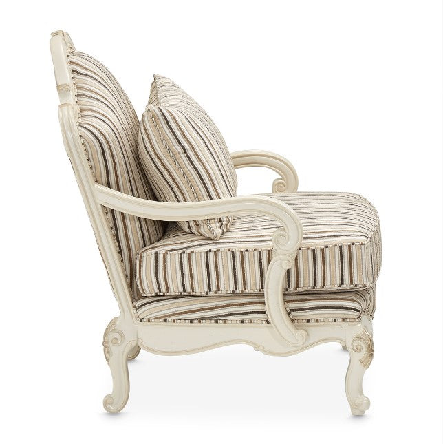 AICO Lavelle Bergere Wood Chair Birch in Classic Pearl - Visions in Furniture (La Mirada, CA)