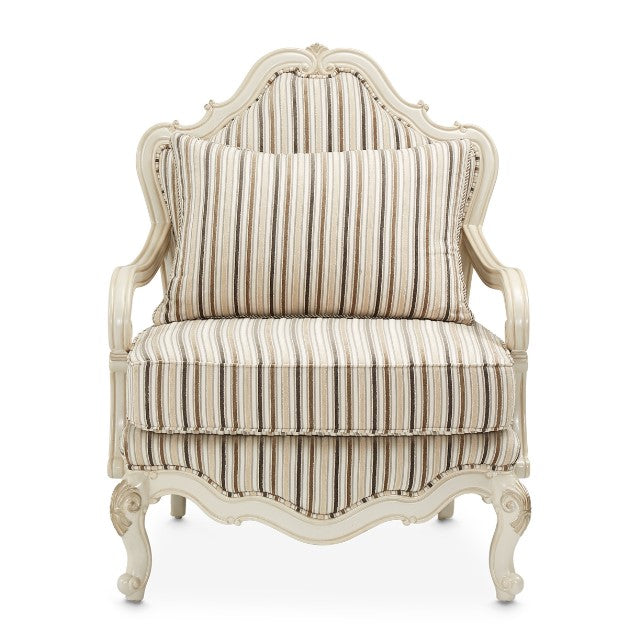 AICO Lavelle Bergere Wood Chair Birch in Classic Pearl - Visions in Furniture (La Mirada, CA)