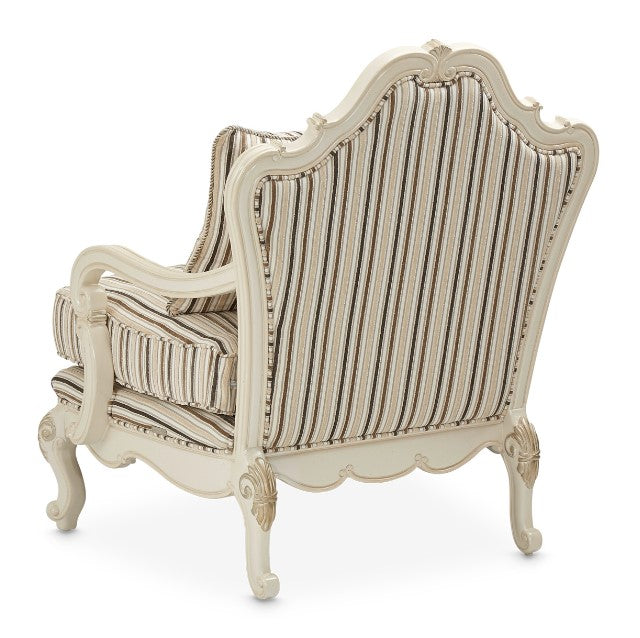 AICO Lavelle Bergere Wood Chair Birch in Classic Pearl - Visions in Furniture (La Mirada, CA)