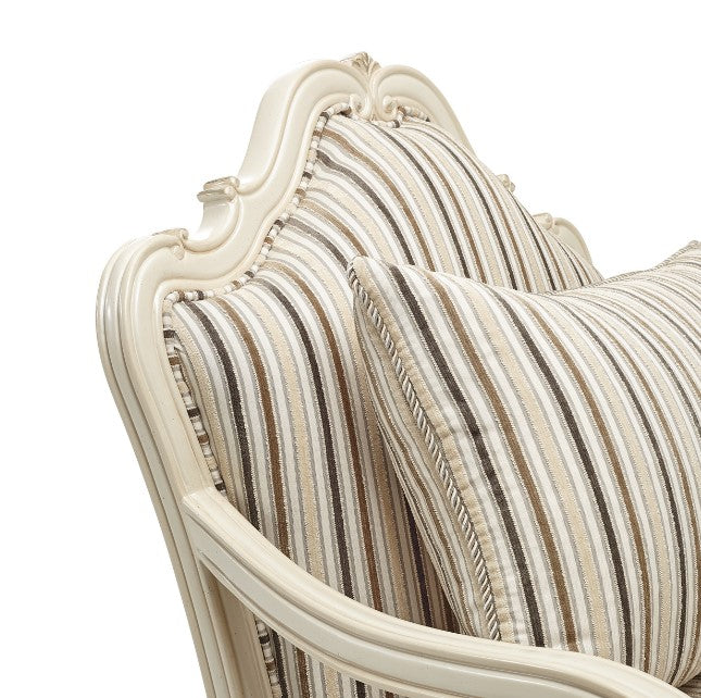AICO Lavelle Bergere Wood Chair Birch in Classic Pearl - Visions in Furniture (La Mirada, CA)