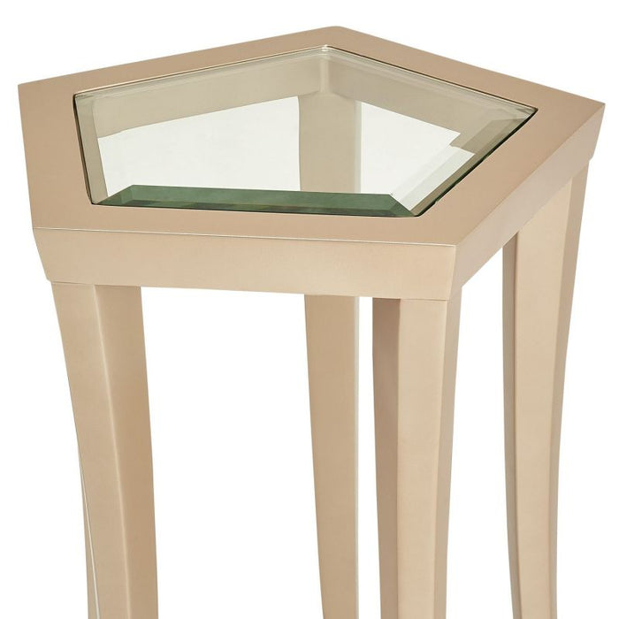 AICO La Rachelle Chairside Table in Medium Champagne - Visions in Furniture (La Mirada, CA)