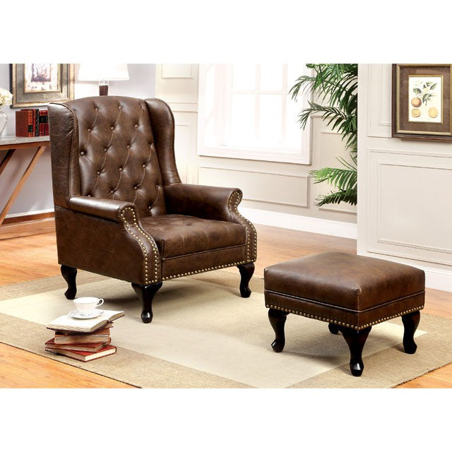 VAUGH Rustic Brown Ottoman - Visions in Furniture (La Mirada, CA)