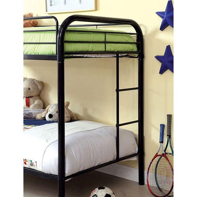 Rainbow Twin/Twin Bunk Bed Black, Silver, & White - Visions in Furniture (La Mirada, CA)