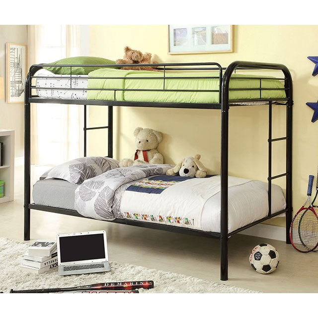 Rainbow Twin/Twin Bunk Bed Black, Silver, & White - Visions in Furniture (La Mirada, CA)
