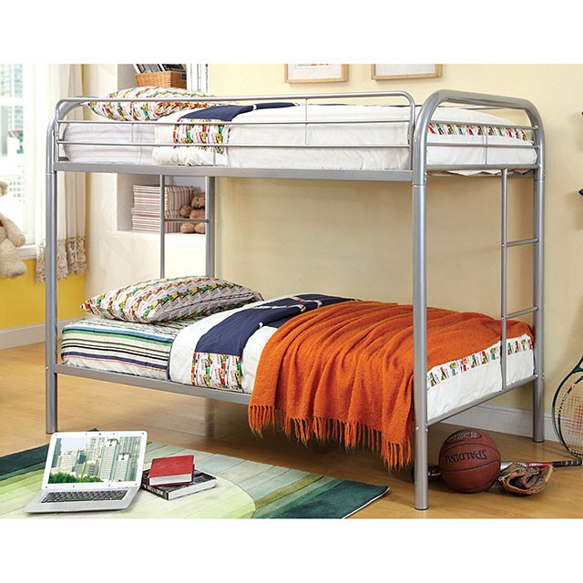 Rainbow Twin/Twin Bunk Bed Black, Silver, & White - Visions in Furniture (La Mirada, CA)