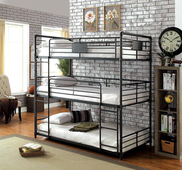 Olga I Antique Black Full/Full Bunk Bed - Visions in Furniture (La Mirada, CA)