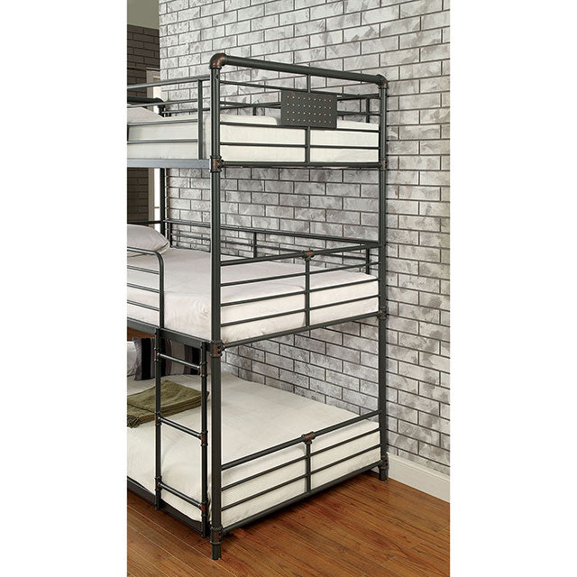 Olga I Antique Black Full/Full Bunk Bed - Visions in Furniture (La Mirada, CA)
