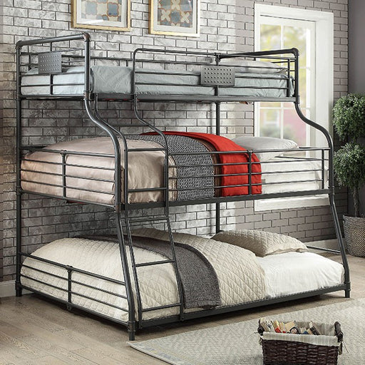 Olga III Sand Black Twin/Full/Queen Bunk Bed - Visions in Furniture (La Mirada, CA)