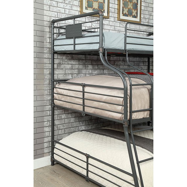 Olga III Sand Black Twin/Full/Queen Bunk Bed - Visions in Furniture (La Mirada, CA)