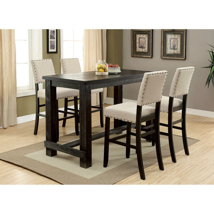 Sania 5 Pc Bar Table Set Black - Visions in Furniture (La Mirada, CA)