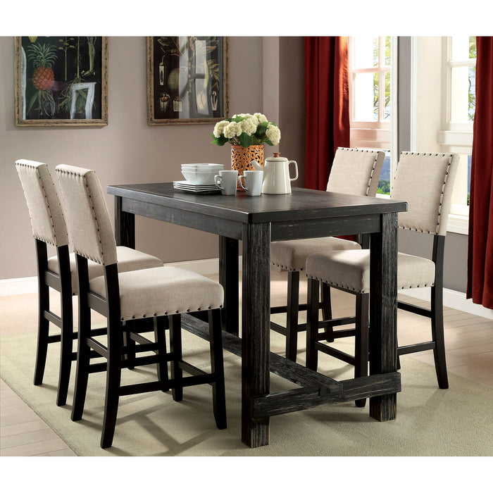 Sania 5 Piece Counter Ht Table Set - Visions in Furniture (La Mirada, CA)