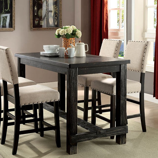 Sania 5 Pc Counter Ht Table Set Black - Visions in Furniture (La Mirada, CA)