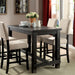 Sania 5 Pc Counter Ht Table Set Black - Visions in Furniture (La Mirada, CA)
