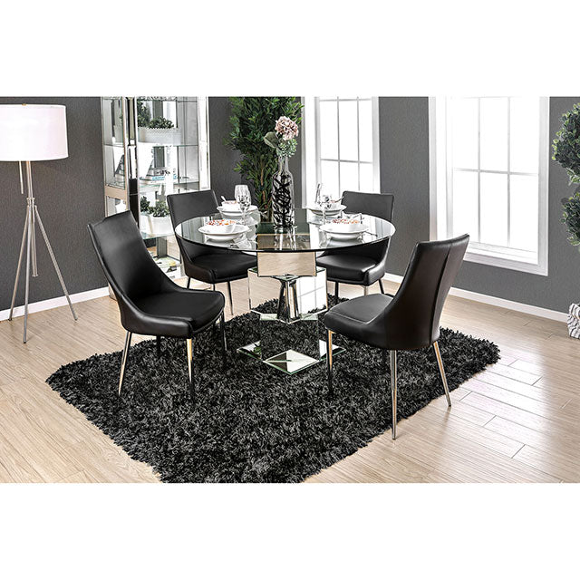 Izzy 5 Pc Dining Table Set (Black Chairs) - Visions in Furniture (La Mirada, CA)