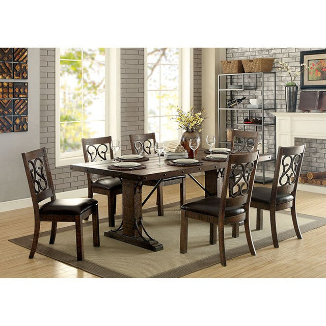 PAULINA Rustic Walnut Dining Table - Visions in Furniture (La Mirada, CA)