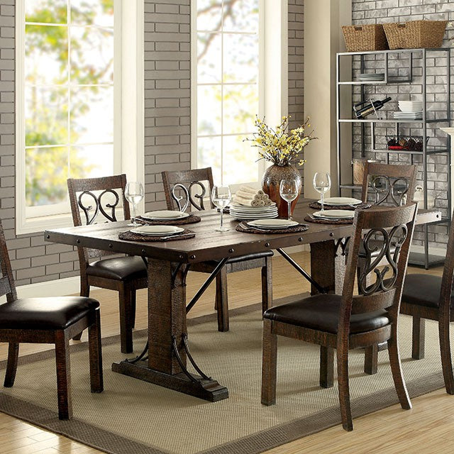 PAULINA Rustic Walnut Dining Table - Visions in Furniture (La Mirada, CA)