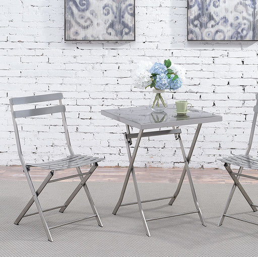 Lilah Stainless Folding Table - Visions in Furniture (La Mirada, CA)