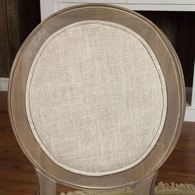 Kathryn Rustic Dark Oak/Beige Side Chair (2/CTN) - Visions in Furniture (La Mirada, CA)