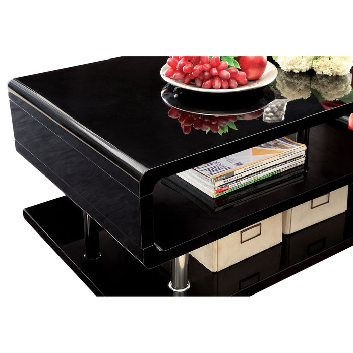 Ninove Black/Chrome End Table - Visions in Furniture (La Mirada, CA)