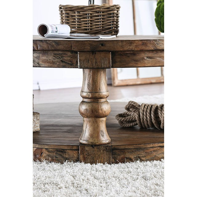 Mika Antique Oak End Table - Visions in Furniture (La Mirada, CA)