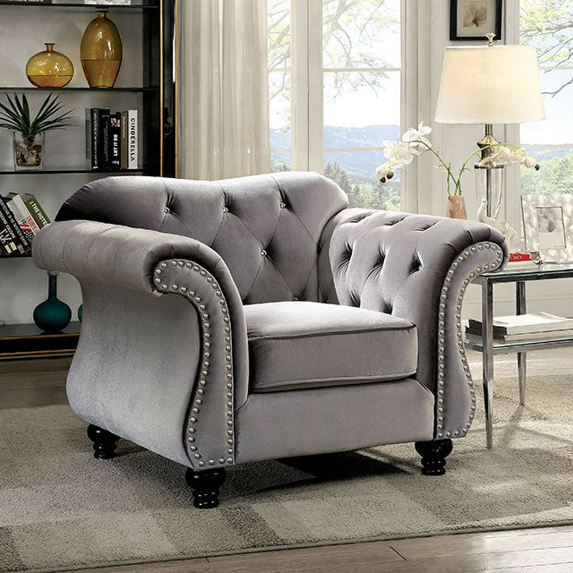 Jolanda Chair Blue & Grey - Visions in Furniture (La Mirada, CA)