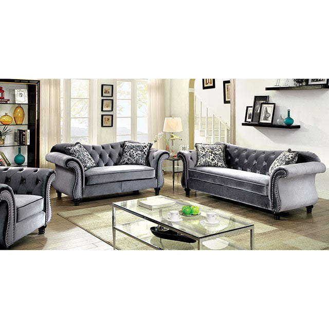 Jolanda Chair Blue & Grey - Visions in Furniture (La Mirada, CA)