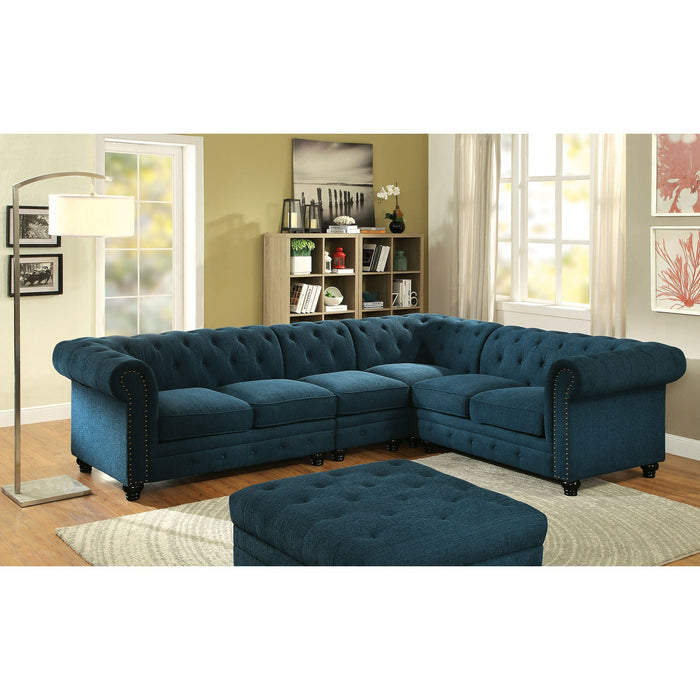 Stanford Armless Chair Teal - Visions in Furniture (La Mirada, CA)
