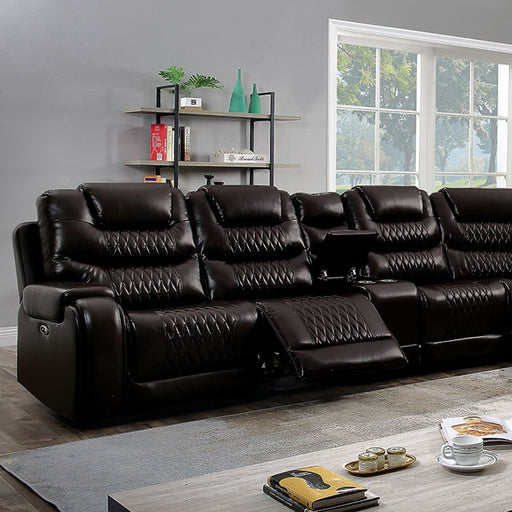 Mariah Power Sectional w/ Recliner Brown - Visions in Furniture (La Mirada, CA)