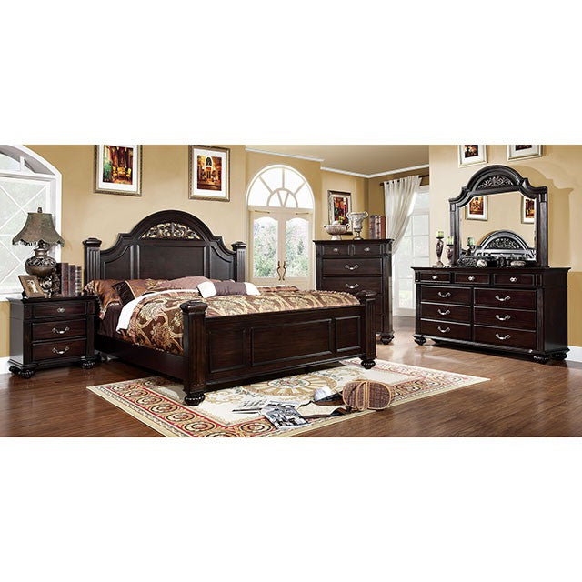 Syracuse Bed Cherry & Grey - Visions in Furniture (La Mirada, CA)