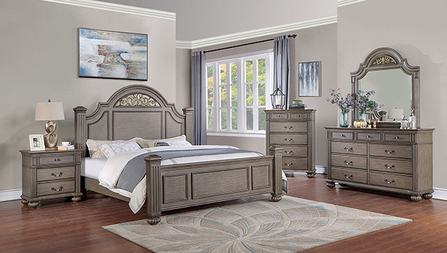 Syracuse Bed Cherry & Grey - Visions in Furniture (La Mirada, CA)