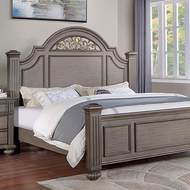 Syracuse Bed Cherry & Grey - Visions in Furniture (La Mirada, CA)