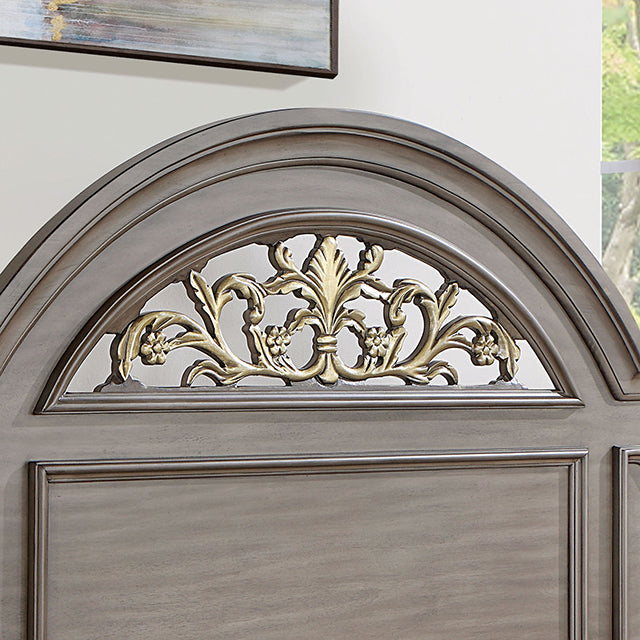 Syracuse Bed Cherry & Grey - Visions in Furniture (La Mirada, CA)