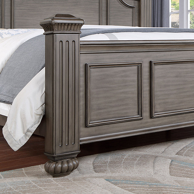 Syracuse Bed Cherry & Grey - Visions in Furniture (La Mirada, CA)