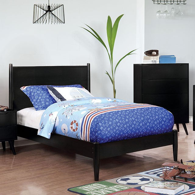 Lennart Bed Oak, Black, Gray, & White - Visions in Furniture (La Mirada, CA)