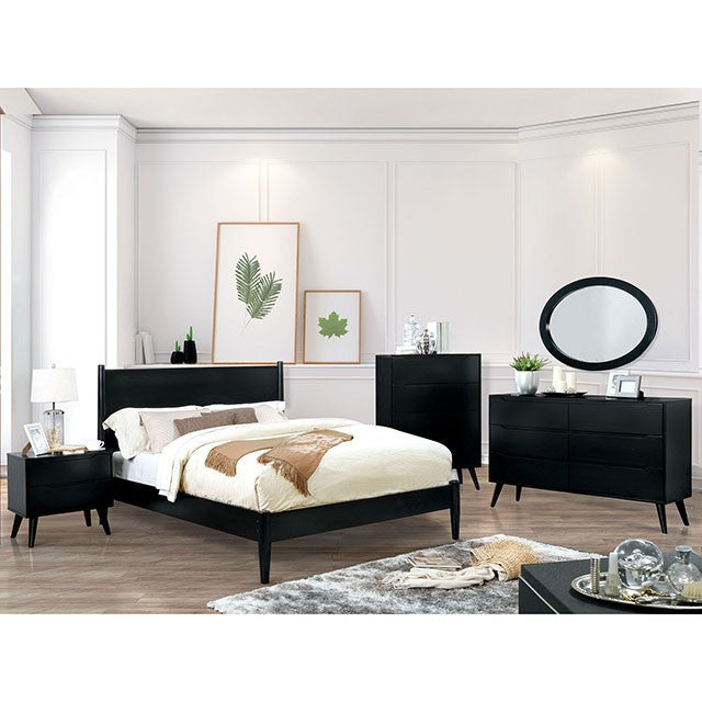 Lennart Bed Oak, Black, Gray, & White - Visions in Furniture (La Mirada, CA)