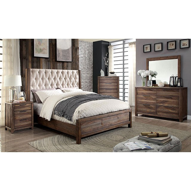 Hutchinson Rustic Natural Tone/Beige Cal.King Bed - Visions in Furniture (La Mirada, CA)