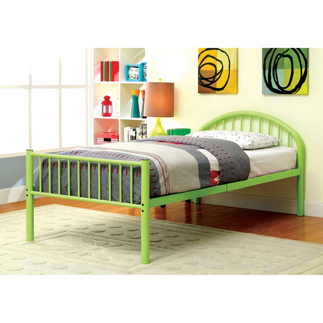Rainbow Full Bed Black, White, Silver, Black, & Green - Visions in Furniture (La Mirada, CA)