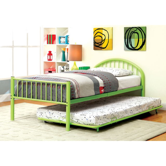 Rainbow Full Bed Black, White, Silver, Black, & Green - Visions in Furniture (La Mirada, CA)