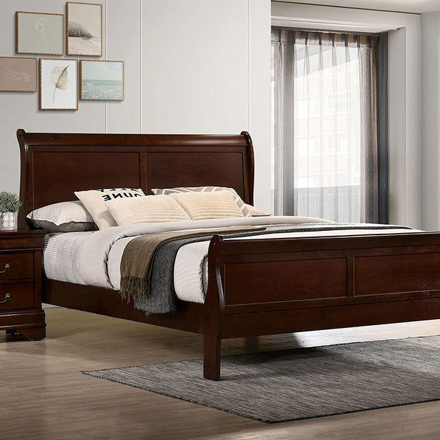 Louis Philippe Bed Black, White, & Cherry - Visions in Furniture (La Mirada, CA)