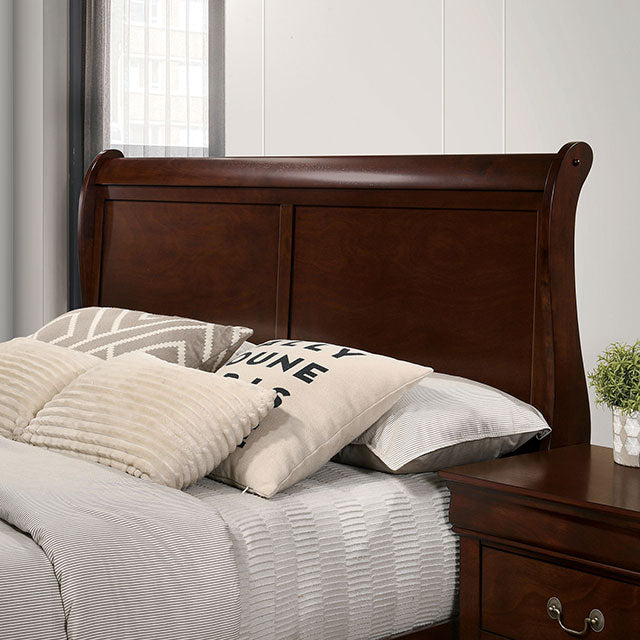 Louis Philippe E.King Bed Black, Cherry, & Gray - Visions in Furniture (La Mirada, CA)