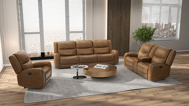 Leolinus Manual Recliner Loveseat w/ Console - Visions in Furniture (La Mirada, CA)