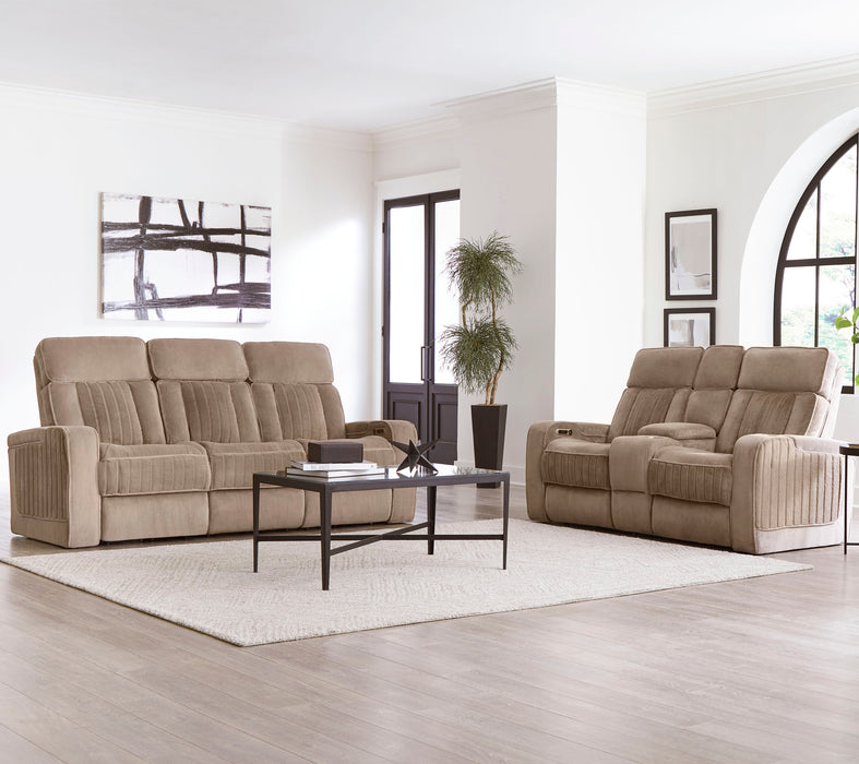 Parker Living Equinox - Mushroom Power Reclining Sofa and Loveseat