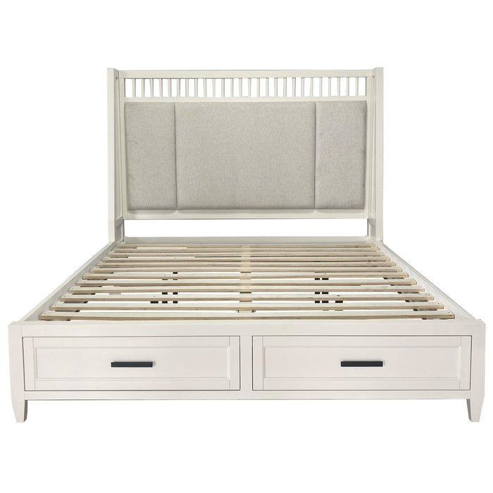 Parker House Americana Modern Bedroom Queen Shelter Bed 2 Nightstands Dresser with Mirror and Chest