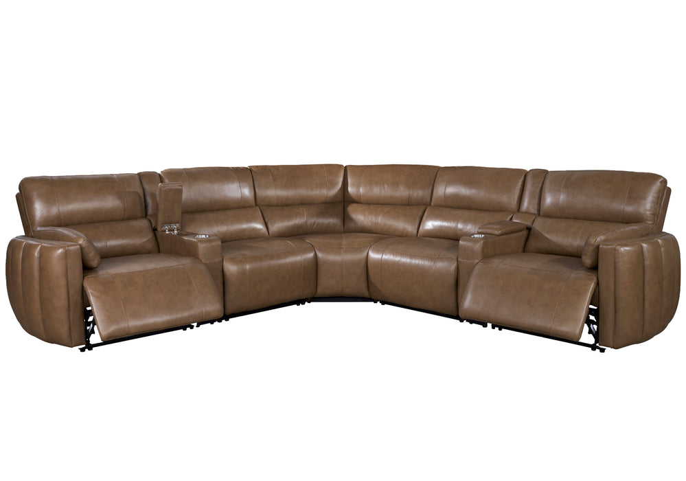 Parker Living Modesto - Sable 7 Piece Modular Power Reclining Sectional with Power Adjustable Headrests